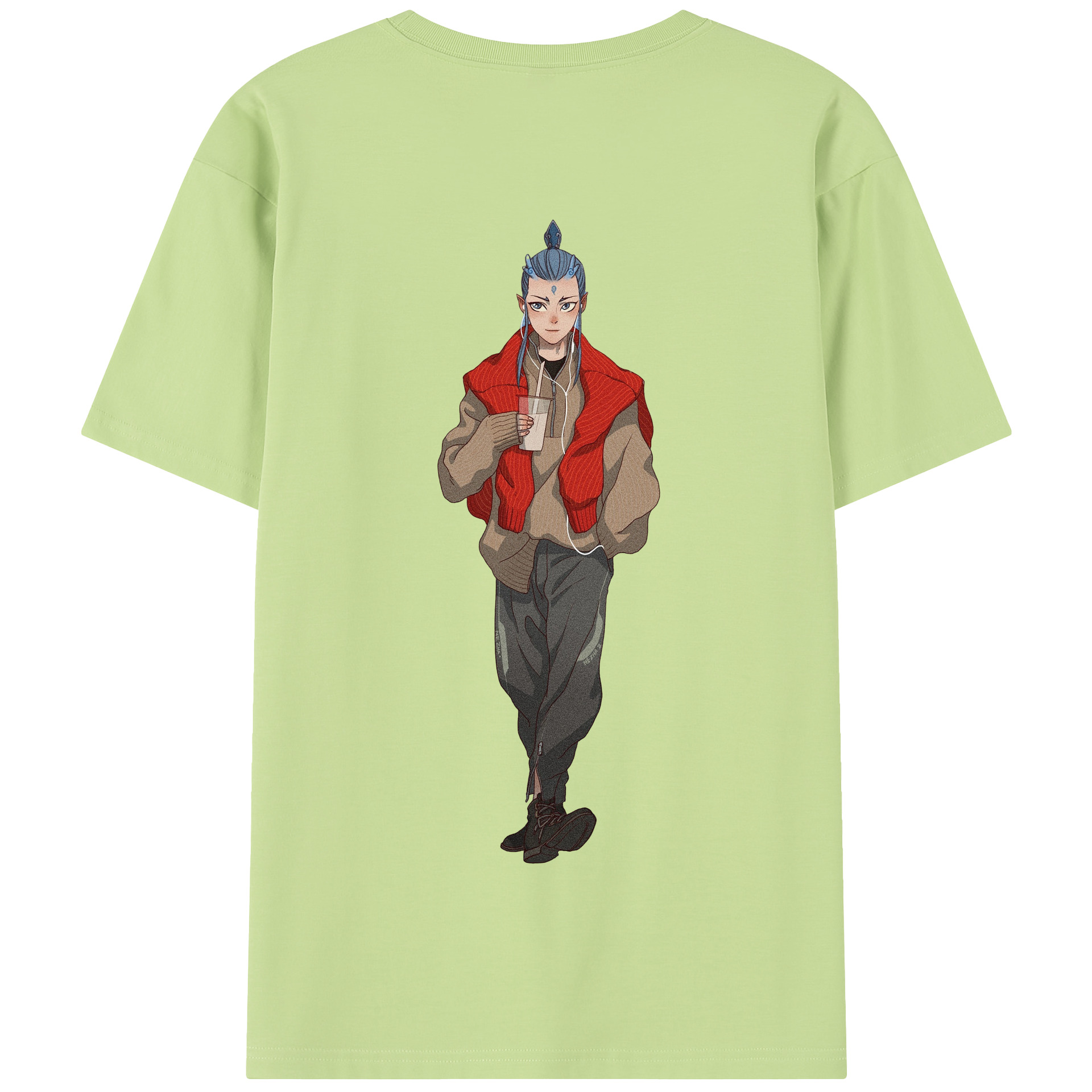 （画像用） Ne Zha 2 ナタ 魔童の大暴れ 綿100％半袖Tシャツ（背面プリント）